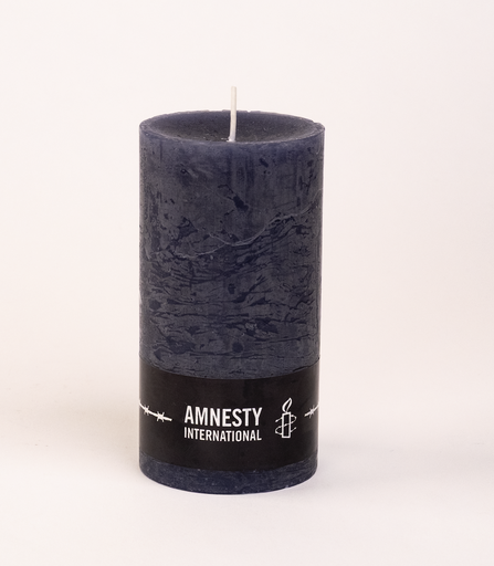 [1281] Bougie rustique bleu marine